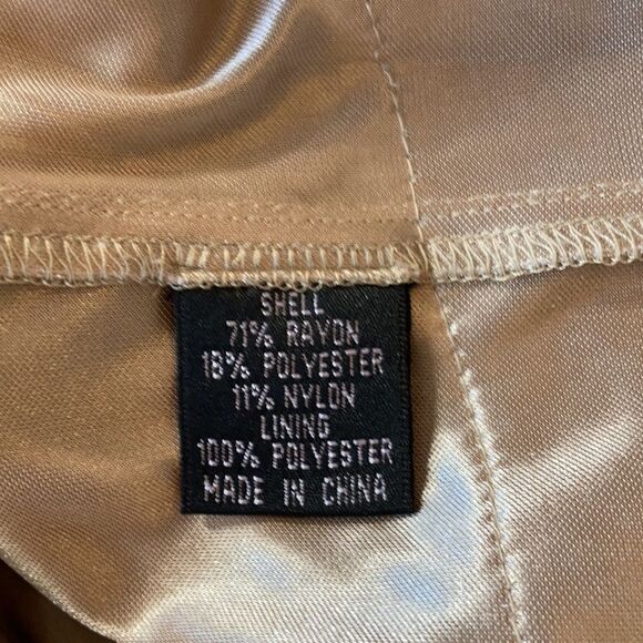 Adrianna Papell Evening Essentials tiered shiny midi skirt color champagne - Picture 5 of 5